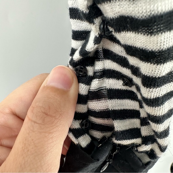 Veronica Beard Jeans Capri Linen Midi Dress Ruffle Black White Stripes Small - Picture 9 of 16